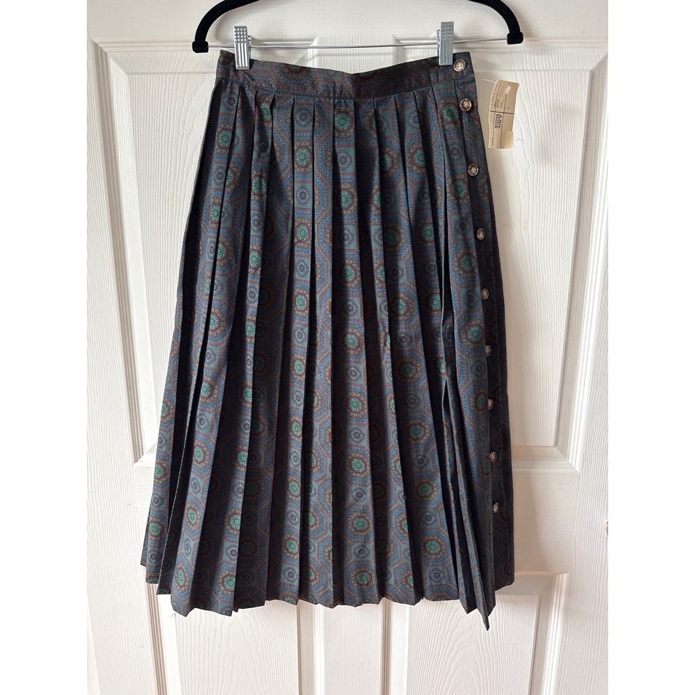 Breeches Pleated Midi Skirt Sz 8 NOS‎ NWT Deadstock Cotton Vintage Dark Academia